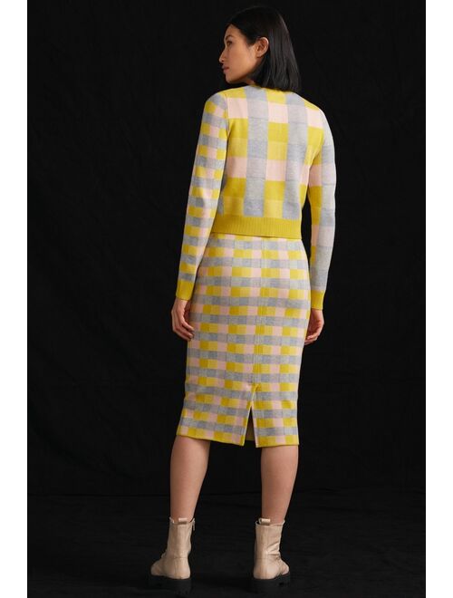 Maeve Gingham Three-Piece Sweater Skirt Set
