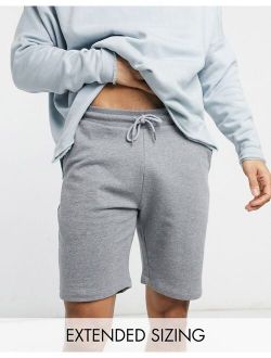 slim jersey shorts in gray heather