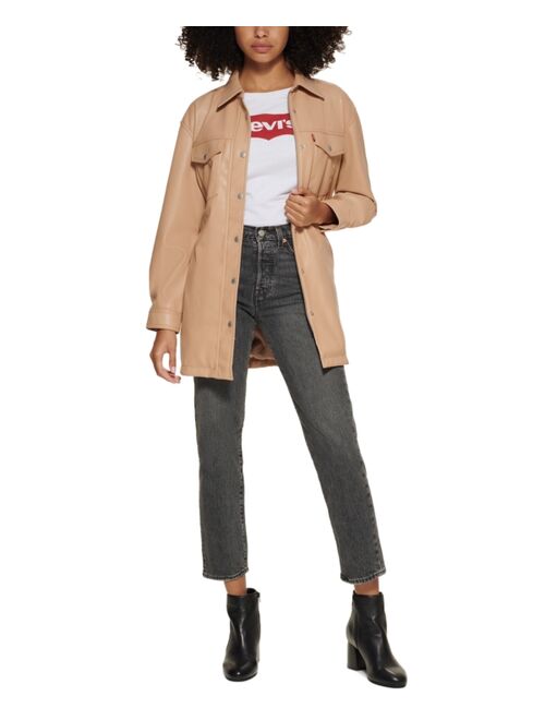 Levi's Belted Faux-Leather Shirt Jacket