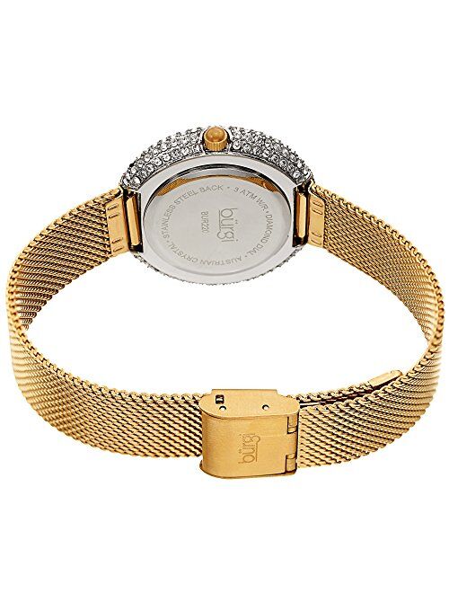 Swarovski Crystal Women's Watch - A Diamond Hour Marker on Accented Stainless Steel Mesh Bracelet Wristwatch - Perfect for Mother's Day - BUR220