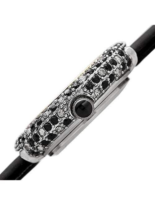 Burgi Swarovski Colored Crystal Watch - 4 Genuine Diamond Markers - Slim Leather Strap Elegant Women's Wristwatch - Mothers Day Gift - BUR240