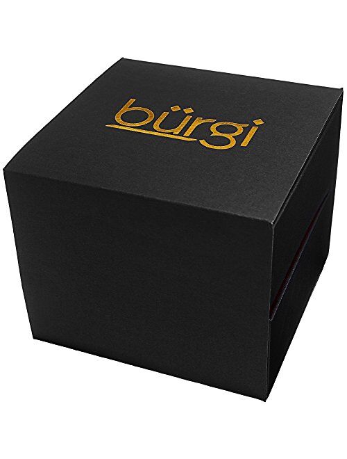 Burgi Women's BUR196 Diamond Accented Argyle Dial Watch - Comfortable Leather Strap - in a Gift Box