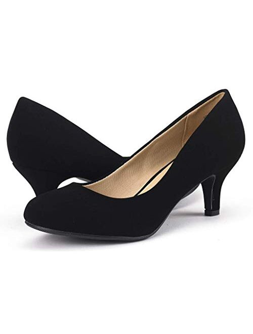 DREAM PAIRS Women's Luvly Bridal Wedding Party Low Heel Pump Shoes