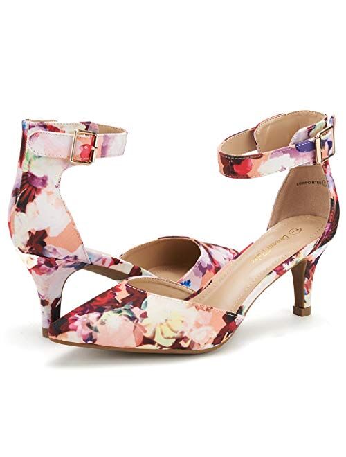 DREAM PAIRS Women's Lowpointed Low Heel Dress Pump Shoes