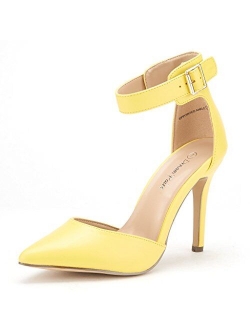 Oppointed-Ankle Women's Pointed Toe Ankle Strap D'Orsay High Heel Stiletto Pumps Shoes.