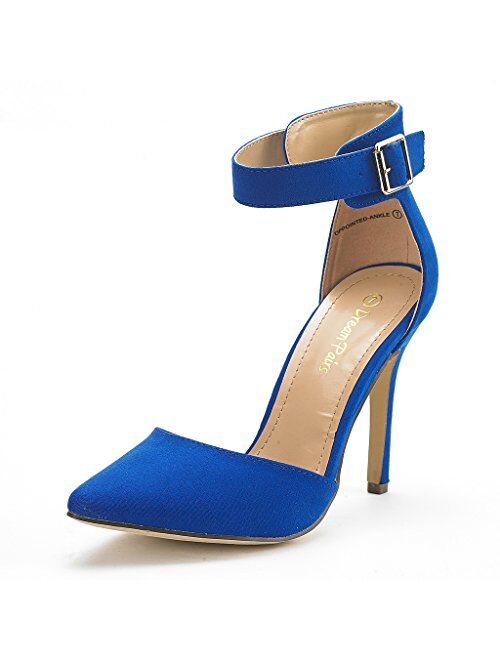 DREAM PAIRS Oppointed-Ankle Women's Pointed Toe Ankle Strap D'Orsay High Heel Stiletto Pumps Shoes.