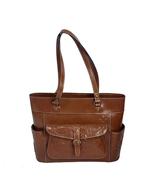 Patricia Nash Leather Bolsena Top Zip Tote