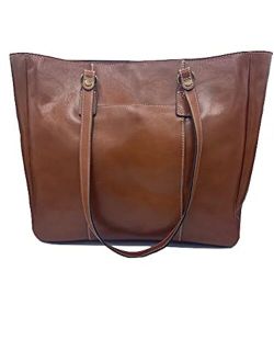 Leather Solaro Tote Shopper Handbag in Tan