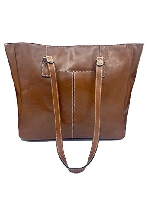 Patricia Nash Leather Solaro Tote Shopper Handbag in Tan