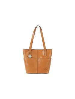 Ascot Nubuck Leather Tote Bag With Magnetic Snap And Zipper Closure