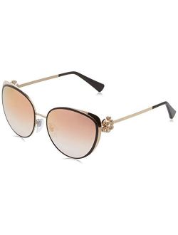 BV6092B Women's Sunglasses Black/Pink Gold/Gradient Pink Mirror Pink 57
