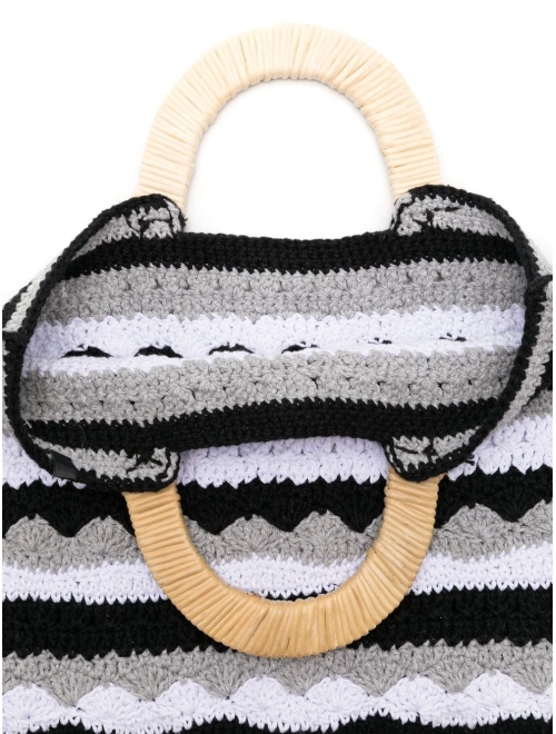 Nannacay Vera striped crochet tote bag