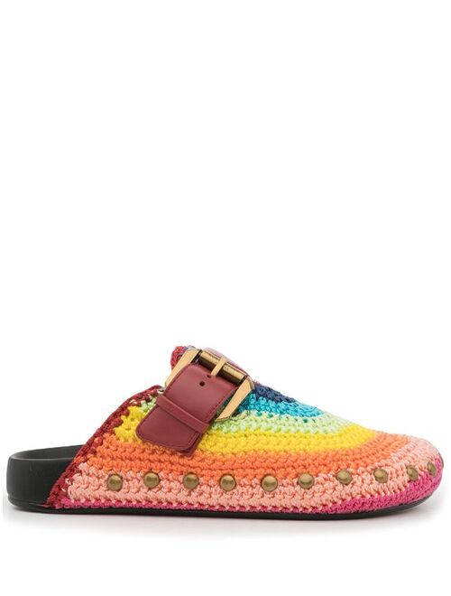 Kurt Geiger London ozark knitted rainbow mules