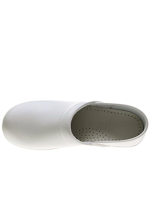 Sanita PU-Coated Leather Professional Clogs for Women - Slip-Resistant, Arch Support, Durable, Closed-Back Slip-On Shoes Mules