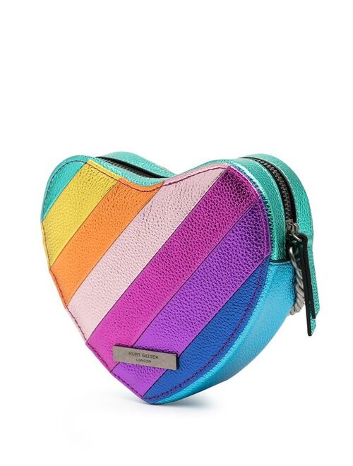 Kurt Geiger London Kensington Heart stripe-print crossbody bag