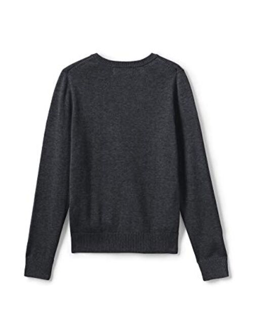 Lands' End School Uniform Boys Cotton Modal Fine Gauge V-Neck Sweater