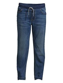 Boys Iron Knee Lined Stretch Pull On Denim Jeans