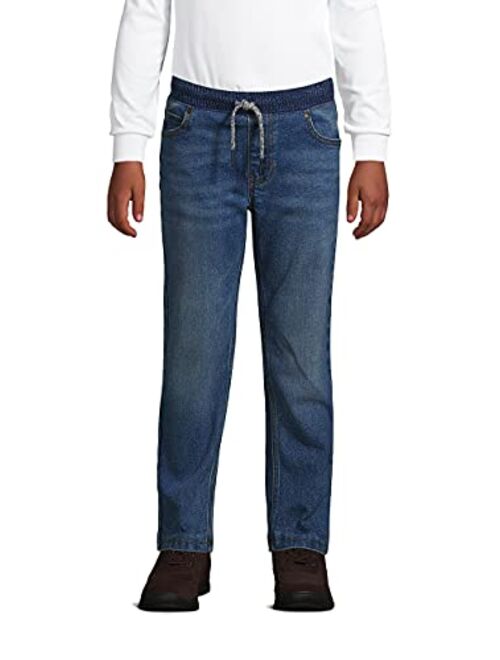 Lands' End Boys Iron Knee Lined Stretch Pull On Denim Jeans