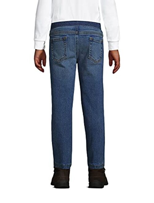 Lands' End Boys Iron Knee Lined Stretch Pull On Denim Jeans