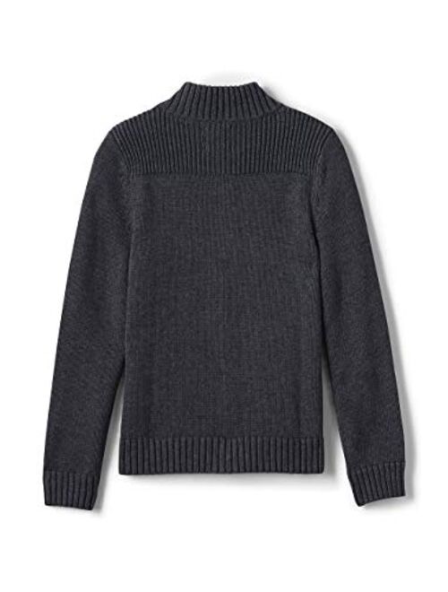 Lands' End School Uniform Boys Cotton Modal Zip Front Cardigan Sweater