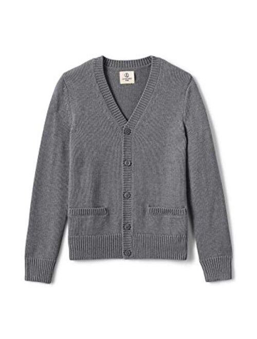 Lands' End School Uniform Boys Cotton Modal Button Front Cardigan Sweater