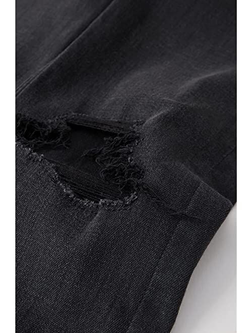 Abercrombie & Fitch abercrombie kids Skinny Washed Destroy in Pure Black (Little Kids/Big Kids)