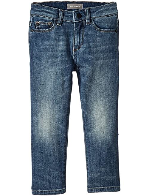 DL1961 Kids Brady Mid Wash Slim Leg Adjustable Waist Band and Snap Button in Fresh (Toddler/Little Kids/Big Kids)