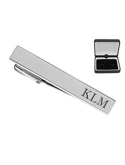 Personalized Hand Polished Silver Stainless Steel Tie Clip Custom Engraved Free - Ships from USA