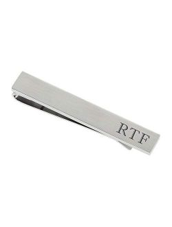 Personalized Silver Stainless Steel Brushed Tie Clip Bar Custom Engraved Free - Ships from USA