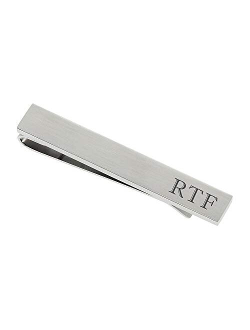 A & L Engraving Personalized Silver Stainless Steel Brushed Tie Clip Bar Custom Engraved Free - Ships from USA