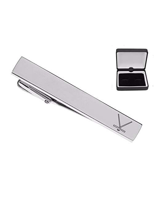A & L Engraving Personalized Silver Stainless Tie Clip for Hockey Players & Coaches Custom Engraved Free - Ships from USA