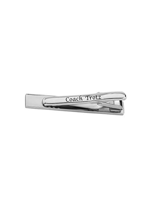 A & L Engraving Personalized Silver Stainless Tie Clip for Hockey Players & Coaches Custom Engraved Free - Ships from USA
