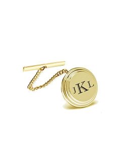 Personalized Gold Beveled Tie Pin Engraved Free - Ships from USA