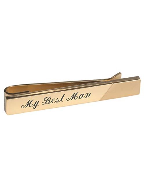 A & L Engraving Personalized Gold Two Tone Stainless Steel Tie Clip Bar Engraved Free - Ships from USA