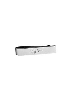 Personalized Stainless Steel Silver Skinny Tie Clip Custom Engraved Free - Ships from USA