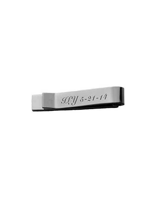 A & L Engraving Personalized Stainless Steel Silver Skinny Tie Clip Custom Engraved Free - Ships from USA