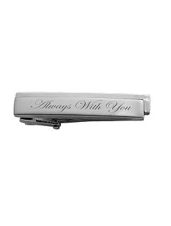 Personalized Silver Modern Skinny Tie Clip Custom Engraved Free - Ships from USA