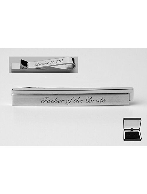 A & L Engraving Personalized Silver Stainless Steel Two Tone Tie Clip Custom Engraved Free - Ships from USA