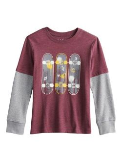 Boys 4-12 Jumping Beans® Skater Tee with Thermal Sleeves
