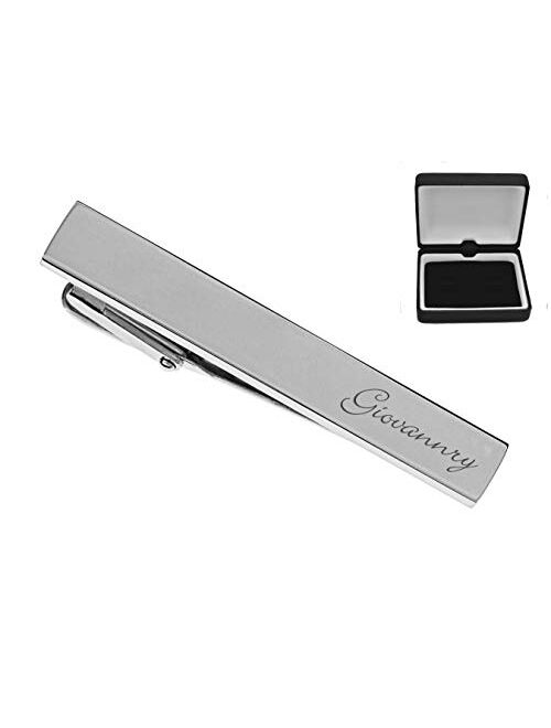 A & L Engraving Personalized Brushed Stainless Steel Silver Tie Clip Custom Engraved Free - Ships from USA