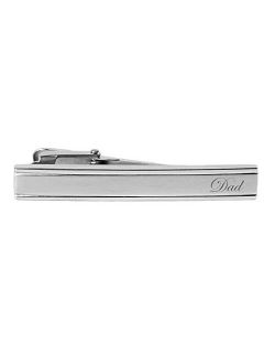 Personalized Two Tone Silver Tie Clip Engraved Free - Ships from USA