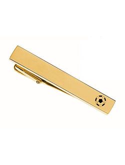 Personalized Gold Stainless Tie Clip for Soccer Players & Coaches Custom Engraved Free - Ships from USA