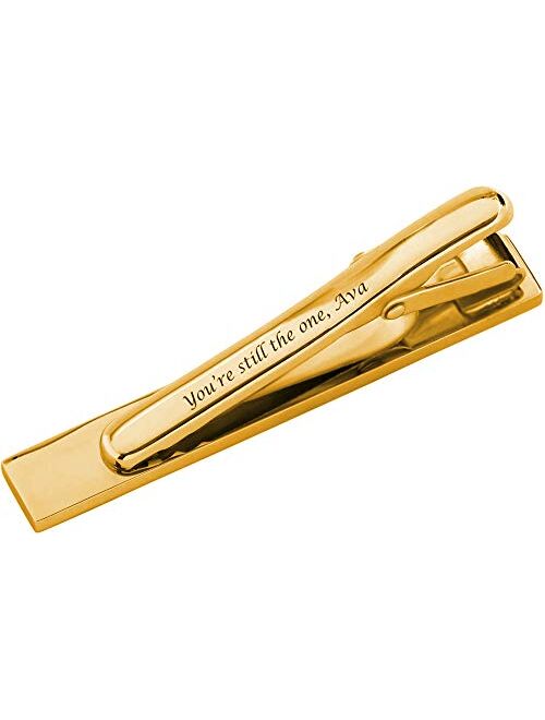 Personalized Gold Stainless Steel Tie Clip for Teachers Custom Engraved Free - Ships from USA