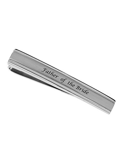 A & L Engraving Personalized Two Tone Silver Tie Clip Custom Engraved Free - Ships from USA