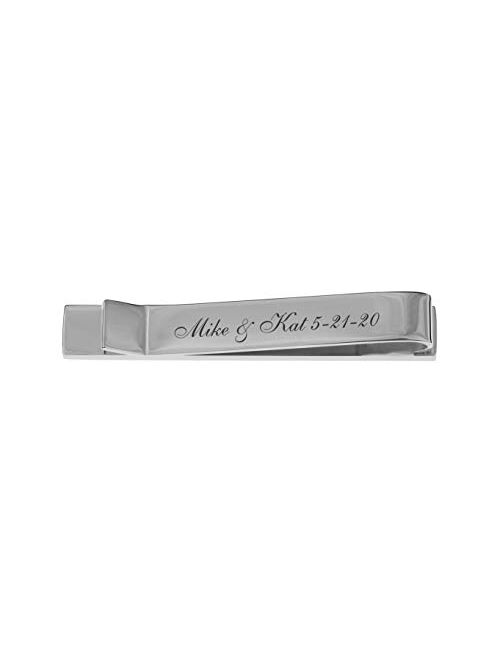 A & L Engraving Personalized Two Tone Silver Tie Clip Custom Engraved Free - Ships from USA