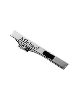 Personalized Stainless Steel Silver Deco Tie Clip Custom Engraved Free - Ships from USA