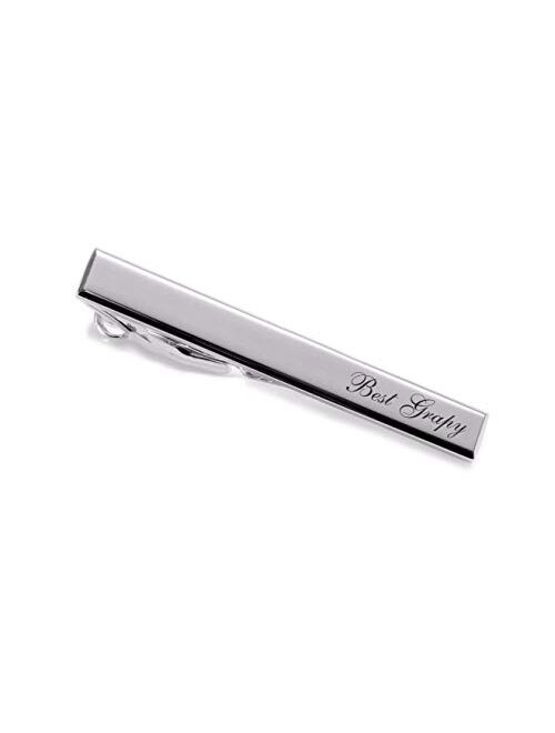A & L Engraving Personalized Stainless Steel Silver Tie Clip Bar Custom Engraved Free - Ships from USA