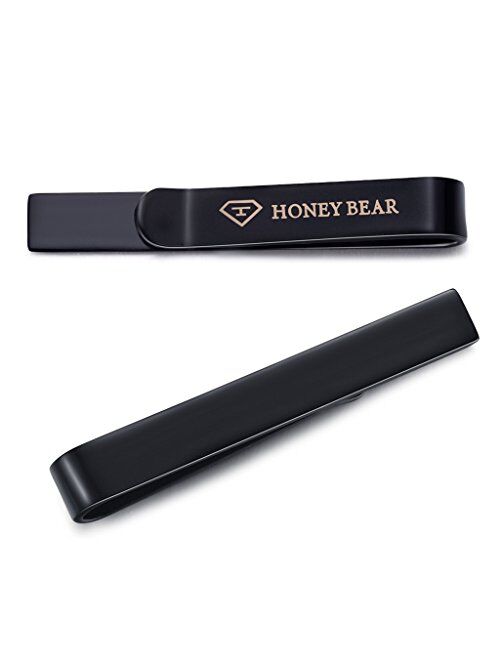 HONEY BEAR 3/6pcs Mens Boys Skinny Tie Clip Set Tie Bar for Narrow Tie Gift 4cm