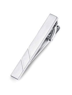 Mens Tie Clip Bar for Normal Size Business Wedding Gift Silver 5.4cm