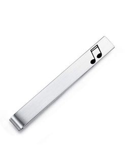 Mens Musical Music Note Quaver Tie Clip Bar for Normal Size Gift 5.4cm
